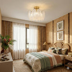 48cm Dia Frosted Glass Feather Lampshade Ceiling Light Modern Pendant Fixture