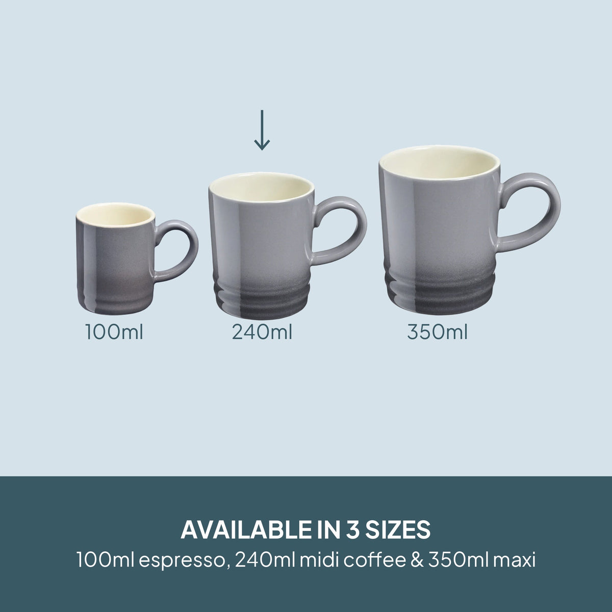 Cooks Professional Stoneware Midi Coffee Mugs 240ml