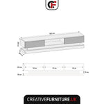 Bloom Tv Unit 180cm With Led Lights | White