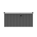 250l Outdoor Storage Box With Metal Frame – Weatherproof Garden & Patio Storage For Tools, Cushions, With Combination Lock | Grey