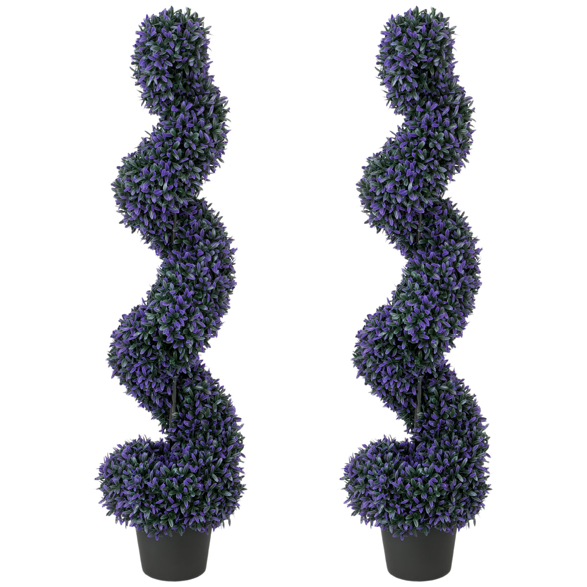 Artificial Boxwood Topiary Tree With 840 Leaves, Set Of 2