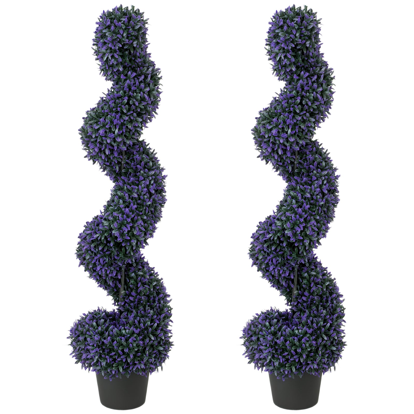 Artificial Boxwood Topiary Tree With 840 Leaves, Set Of 2