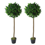 120cm  Design Uk Pair Of Artificial Bay Topiary Ball Trees
