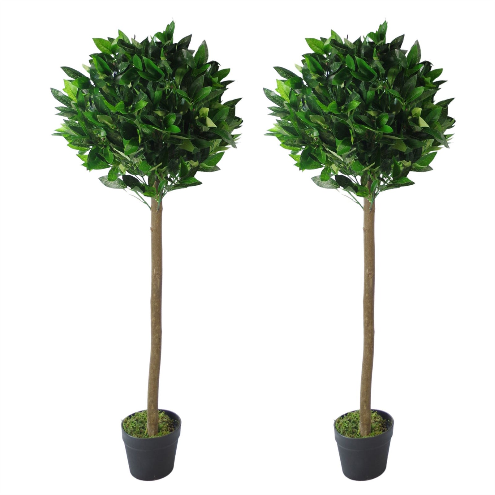 120cm  Design Uk Pair Of Artificial Bay Topiary Ball Trees