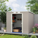 Metal Garden Storage Shed With Double Door And Ventilation | Gray