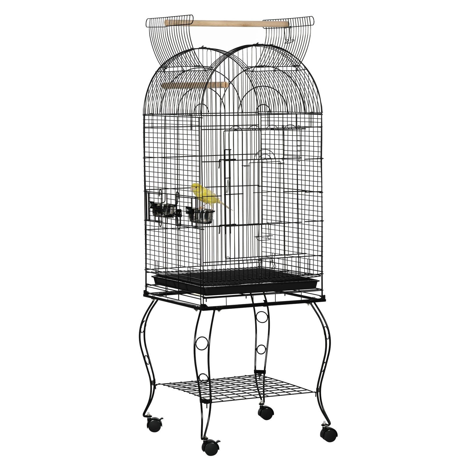 1.53(m) Bird Cage, Parrot Finch Macaw Conure W/ Perch, Wheels, Stand