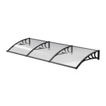 300x100cm Large Uv Resistant Door Window Awning Canopy Outdoor Patio Shelter Aluminium Frame Pc Panel | Grey