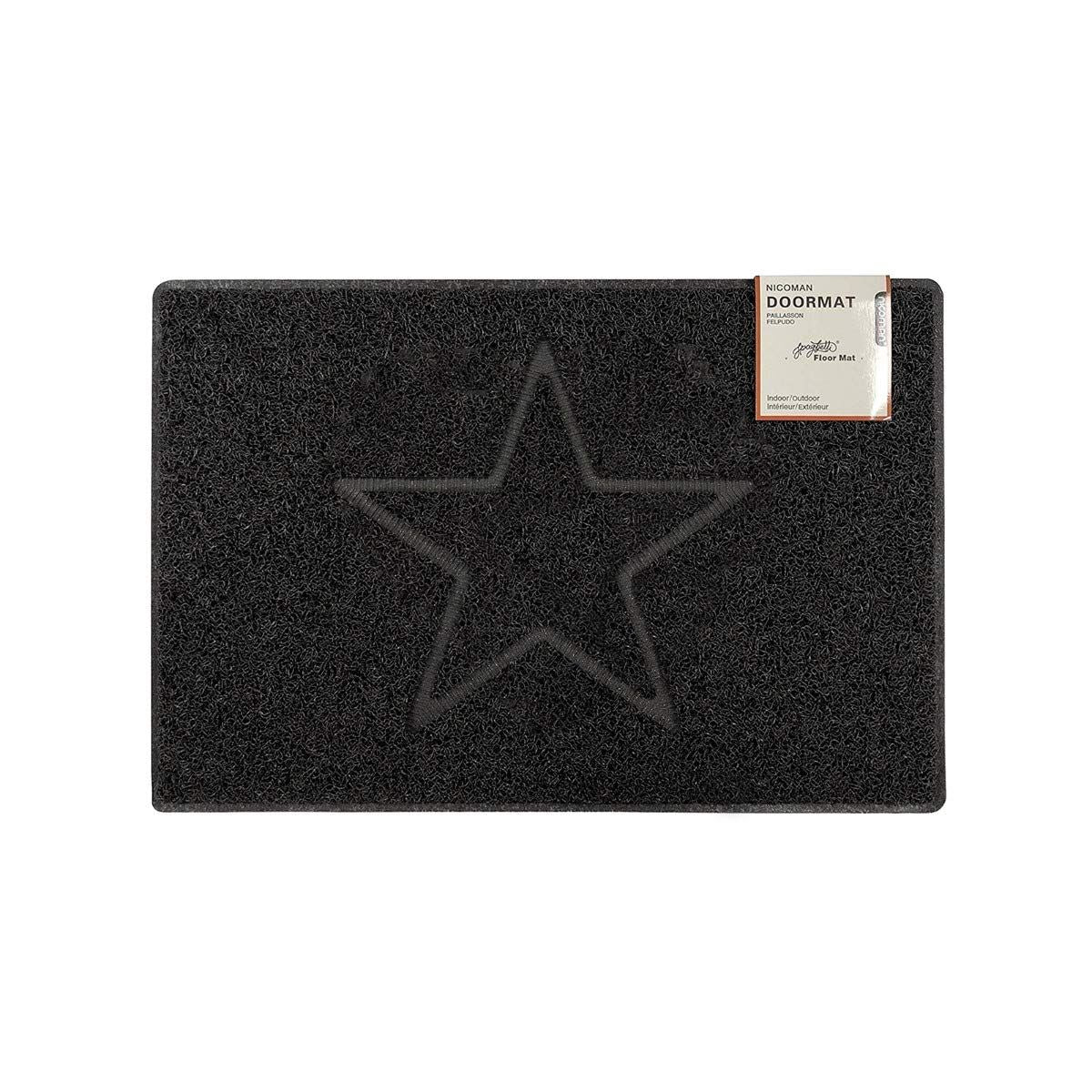 Star Embossed Doormat | Small | Black