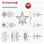 100 Christmas Baubles - Gold & Silver