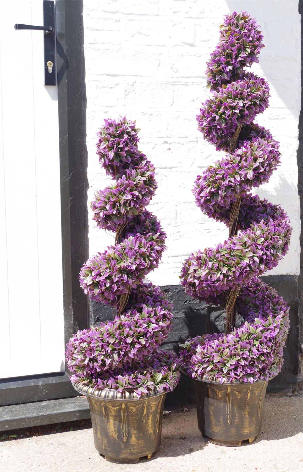 90cm Purple Large  Spiral With Decorative Planter