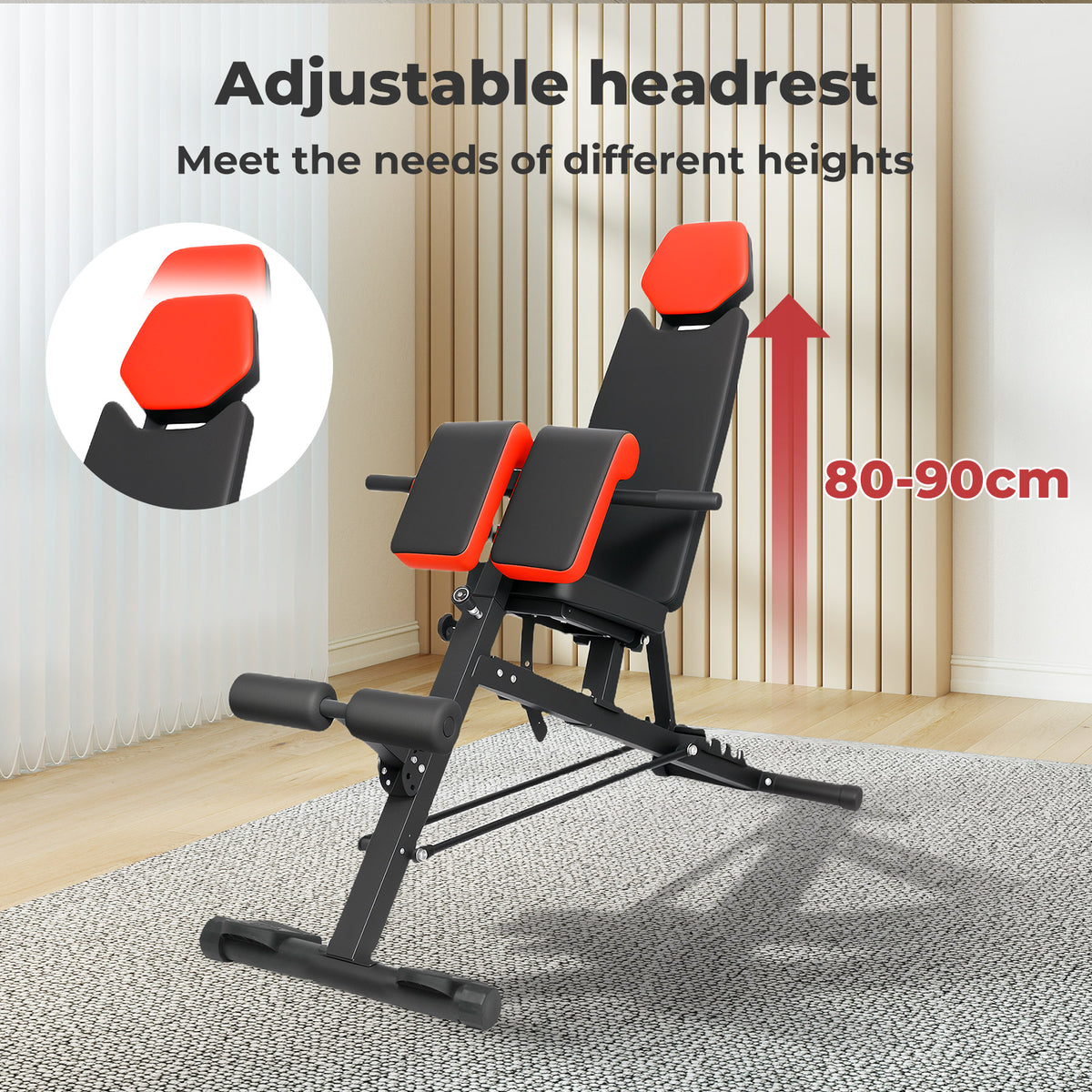 Centra Adjustable Workout Bench Roman Chair 8-position Backrest Home Gym 300kg