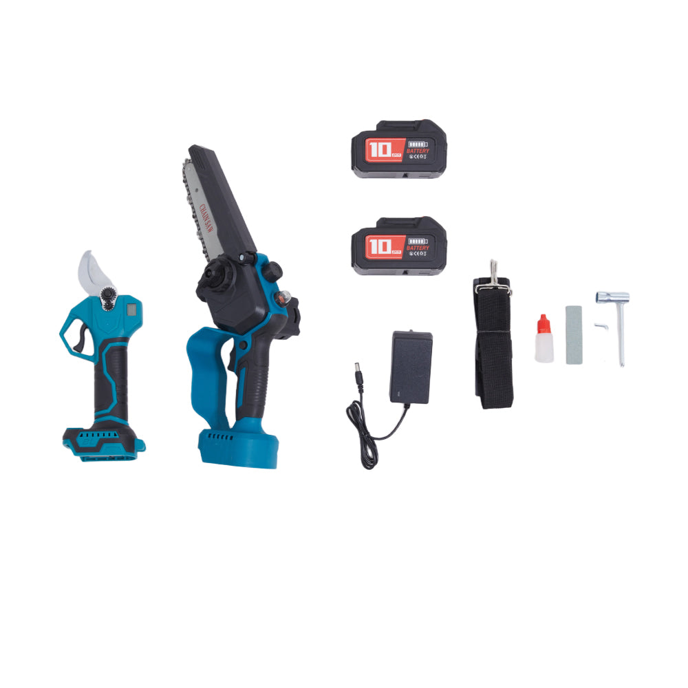 Cordless Telescopic Pole Pruner With Mini Chainsaw And Pruning Shears, 2.5m Extendable Aluminium Pole, Brushless Motor, 20m/s Chain Speed 3000mah Battery For Tree And Branch Trimming