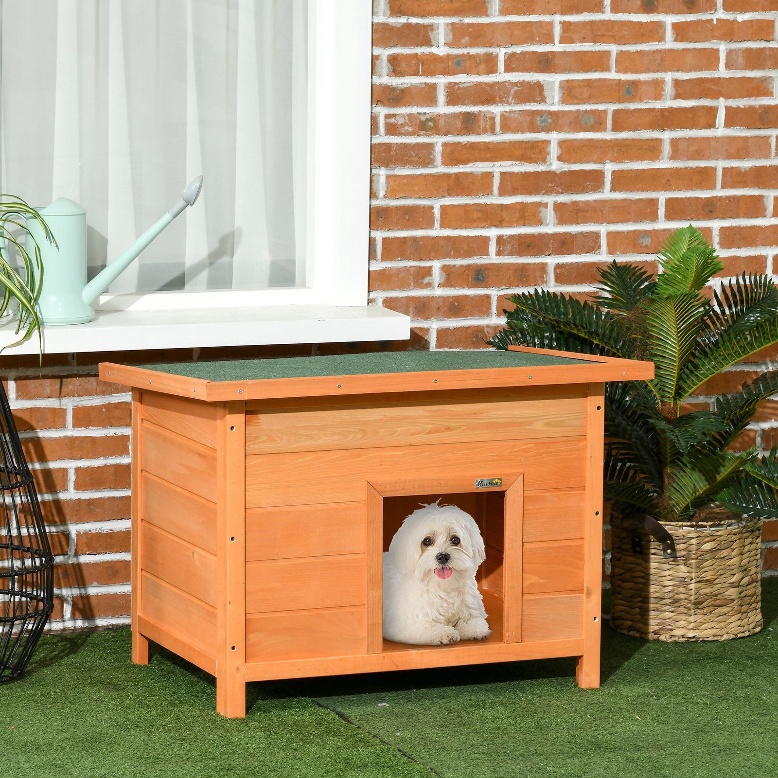 82cm Elevated Dog Kennel Wooden Pet House Outdoor With Open Top