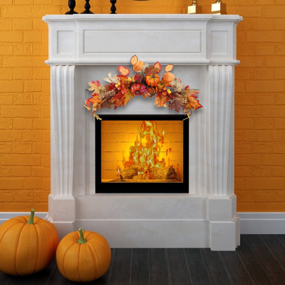 Artificial Autumn Maple Leaves Swag For Halloween Thanksgiving Decor