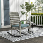 Rattan Rocking Chair Garden Recliner | Dark Grey