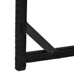 Rattan Garden Furniture Patio Dining Table Set W/ 8 Stools | Black