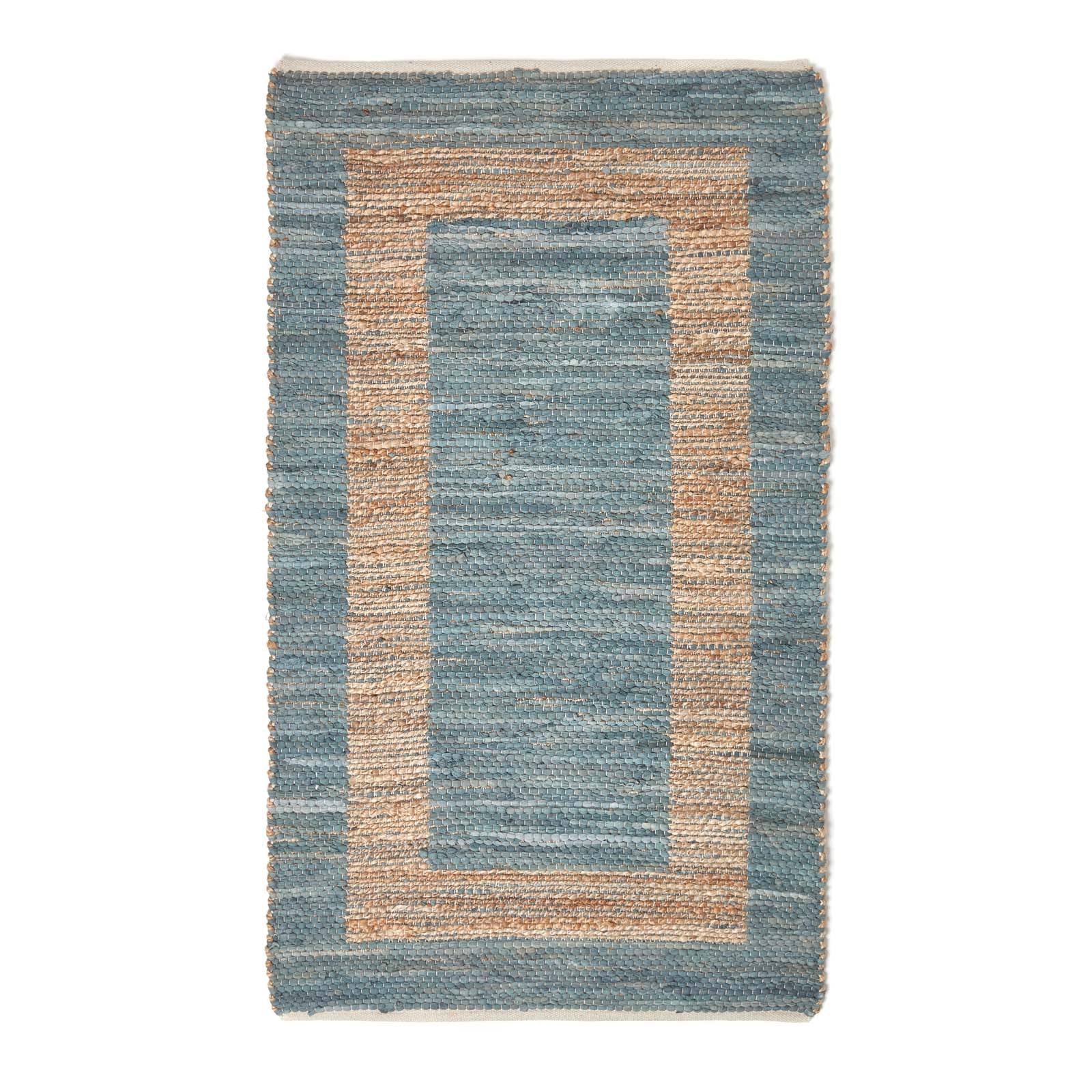 Veranda Grey And Nude Hemp Chindi Rug | 150cm x 220cm | Grey
