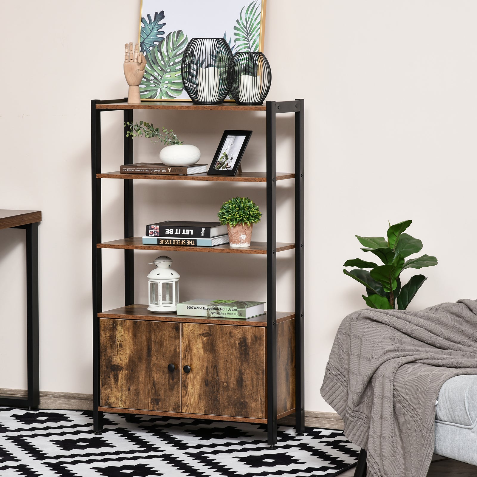 Multifunctional Bookshelf Storage Cabinet With Shelves