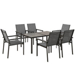 Outdoor Dining Table And 4 Armchairs, Garden Dining Set | 7 | Gray