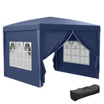 3mx3m Pop Up Gazebo Party Tent Canopy Marquee W/ Storage Bag | Blue