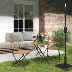 3 Pcs Folding Rattan Wicker Bistro Set, Coffee Table Set | Natura