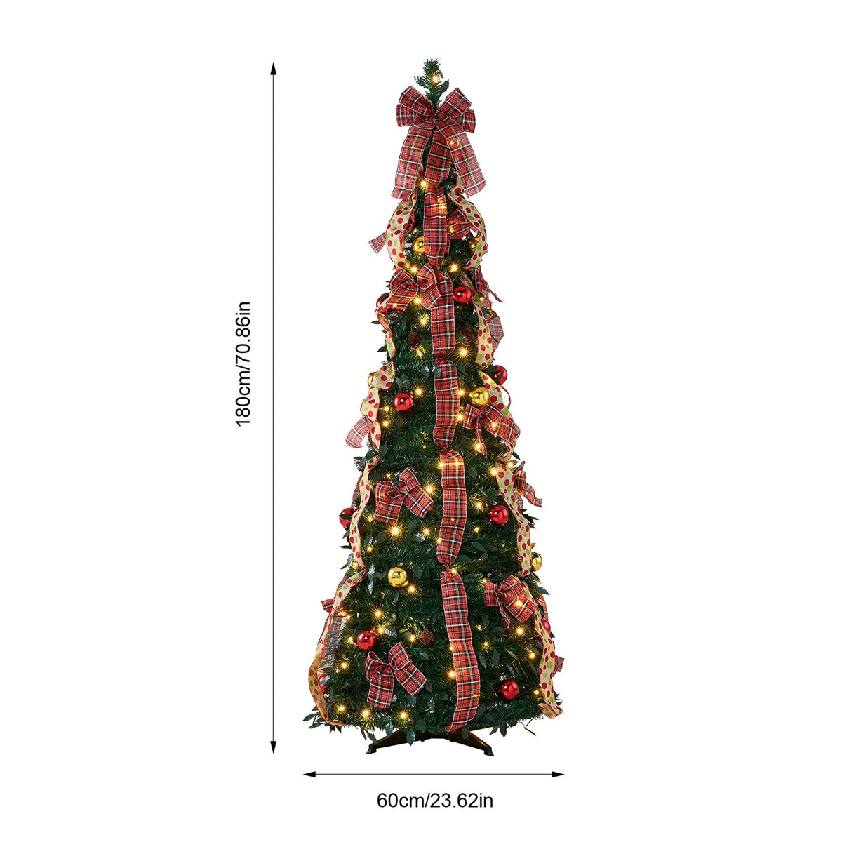 Breeins 180cm Pre-lit Pop-up Artificial Christmas Tree