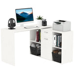 Dual Use Adjustable Large L Shaped Computer Desk Laptop | White