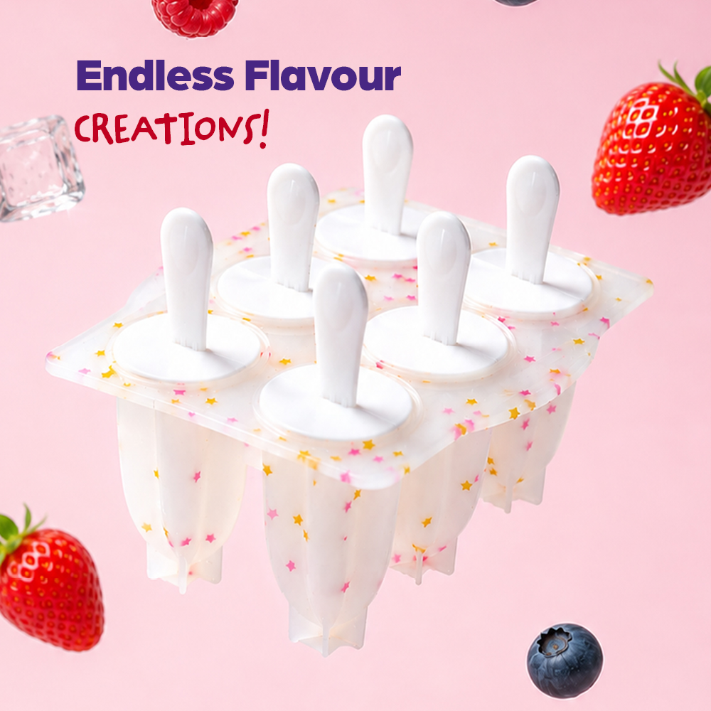 Star Shaped Ice Pop Mould With 6 Reusable Sticks