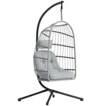 Hanging Egg Chair, Outdoor Swing Chair With Stand | Grey