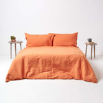 Luxury Linen Fitted Sheet | Double | Burnt Orange