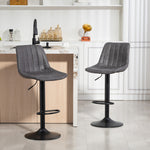 HOMCOM Bar Stools Set Of 2 Adjustable Swivel Bar Chairs With Backrest
