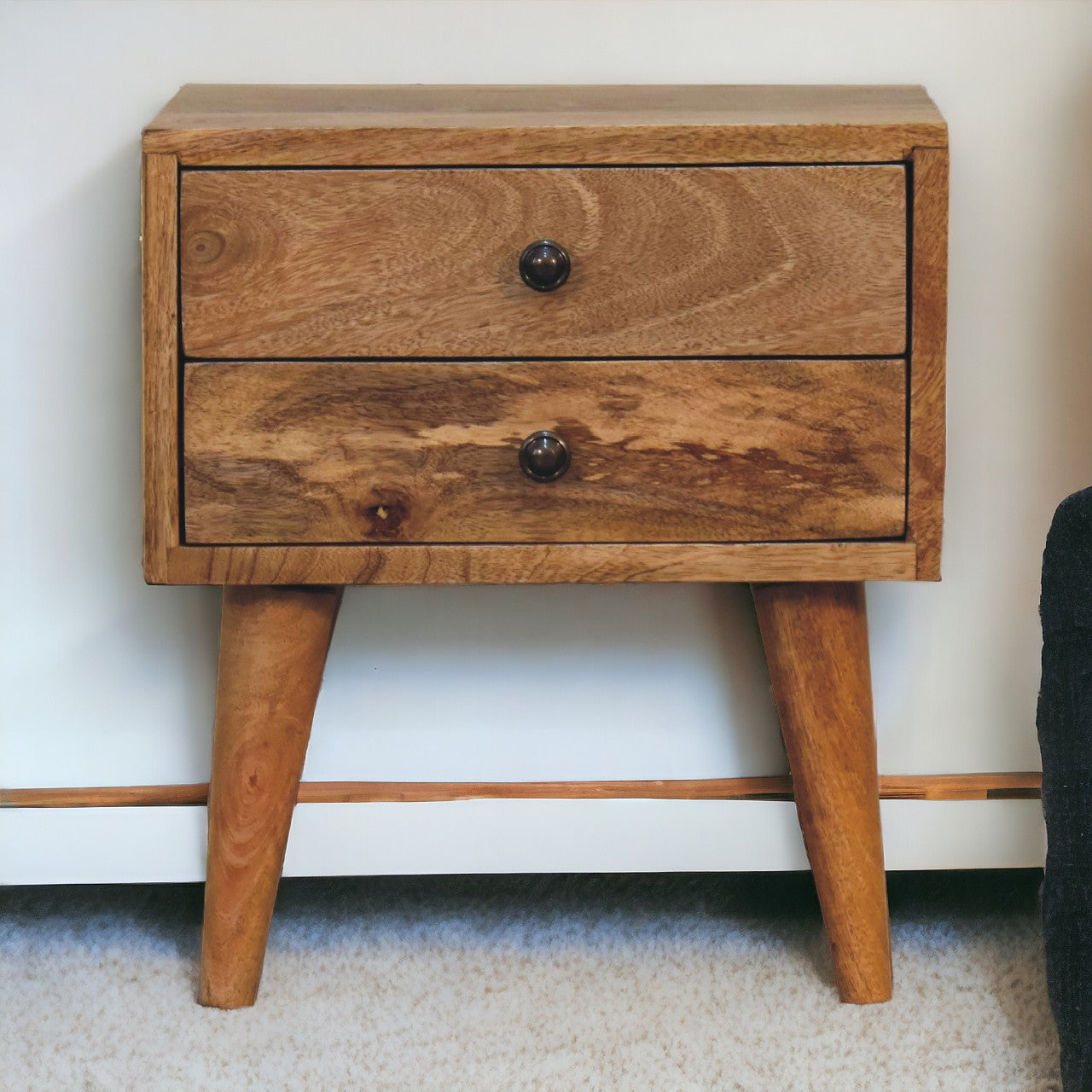 Solid Wood Mini Oak-ish Modern Bedside
