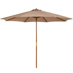 3m Wooden Bamboo Parasol Outdoor Umbrella Canopy | Khaki