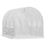 Walk-in Polytunnel Greenhouse W/ Sidewalls | White