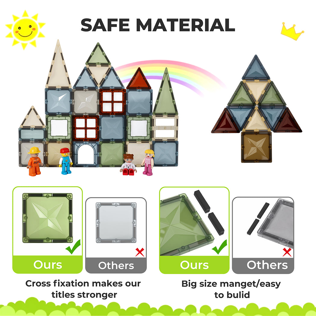100pc Magnetic Building Tiles Kid Creative 3d Educational Construction Toy | Multi Colour