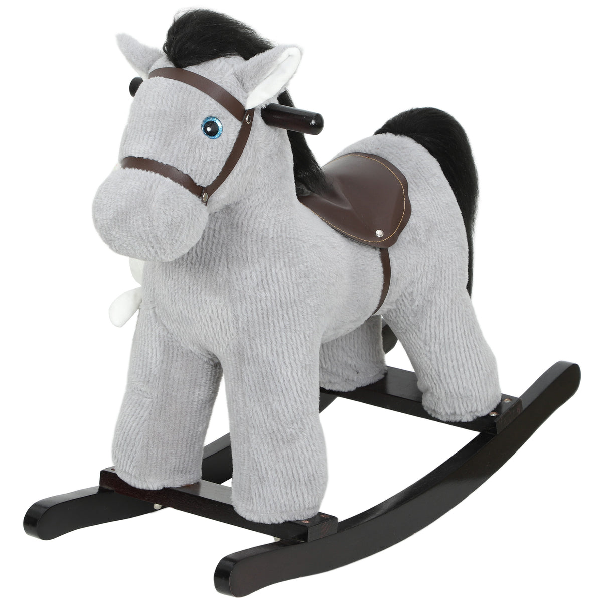 AIYAPLAY Baby Rocking Horse, Toddler Animal Rocker For Kids Aged 2–5, Grey