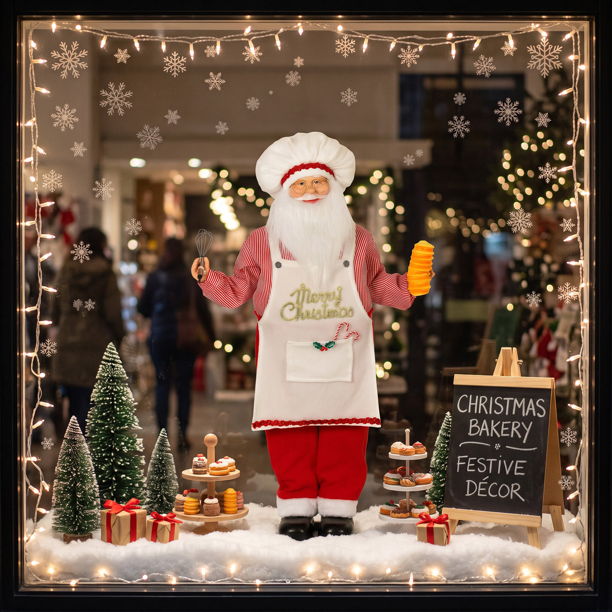 HOMCOM 4ft Christmas Singing Cooking Santa Claus With Head Moving