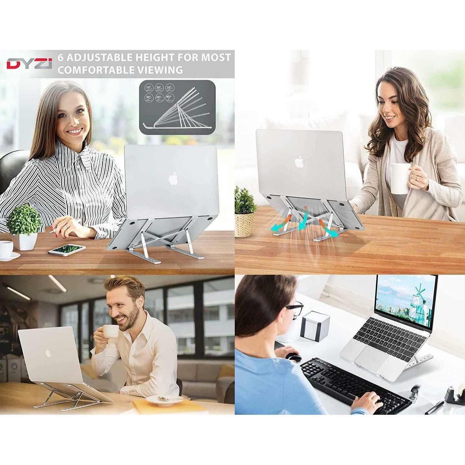 Dyzi Foldable Aluminum Laptop Stand Portable Compact Ventilated Holder