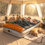 Double Sleeping Bag With 2 Pillows, 220 X 160cm Sleeping Bag | Orange & Black