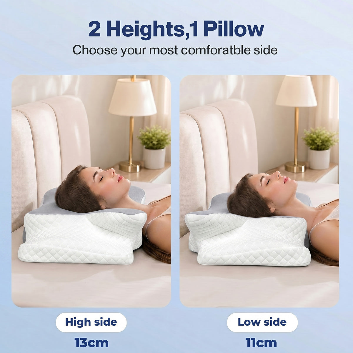 Lavio Ergonomic Pillow Cervical Neck Memory Foam Orthopedic Shoulder Pain Relief