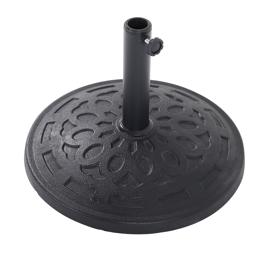 Flower-Patterned Heavy-Duty Resin Parasol Stand & Decorative Base