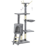 Cat Tree Kitty Activity Centre Scratching Post With Toys 5-tier | Gray