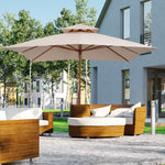 3x3m Folding Bamboo Parasol With 2 Pulley