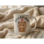 Dyzi Little Bear Awake Quote Ceramic Coffee Mug Standard White Cute Design