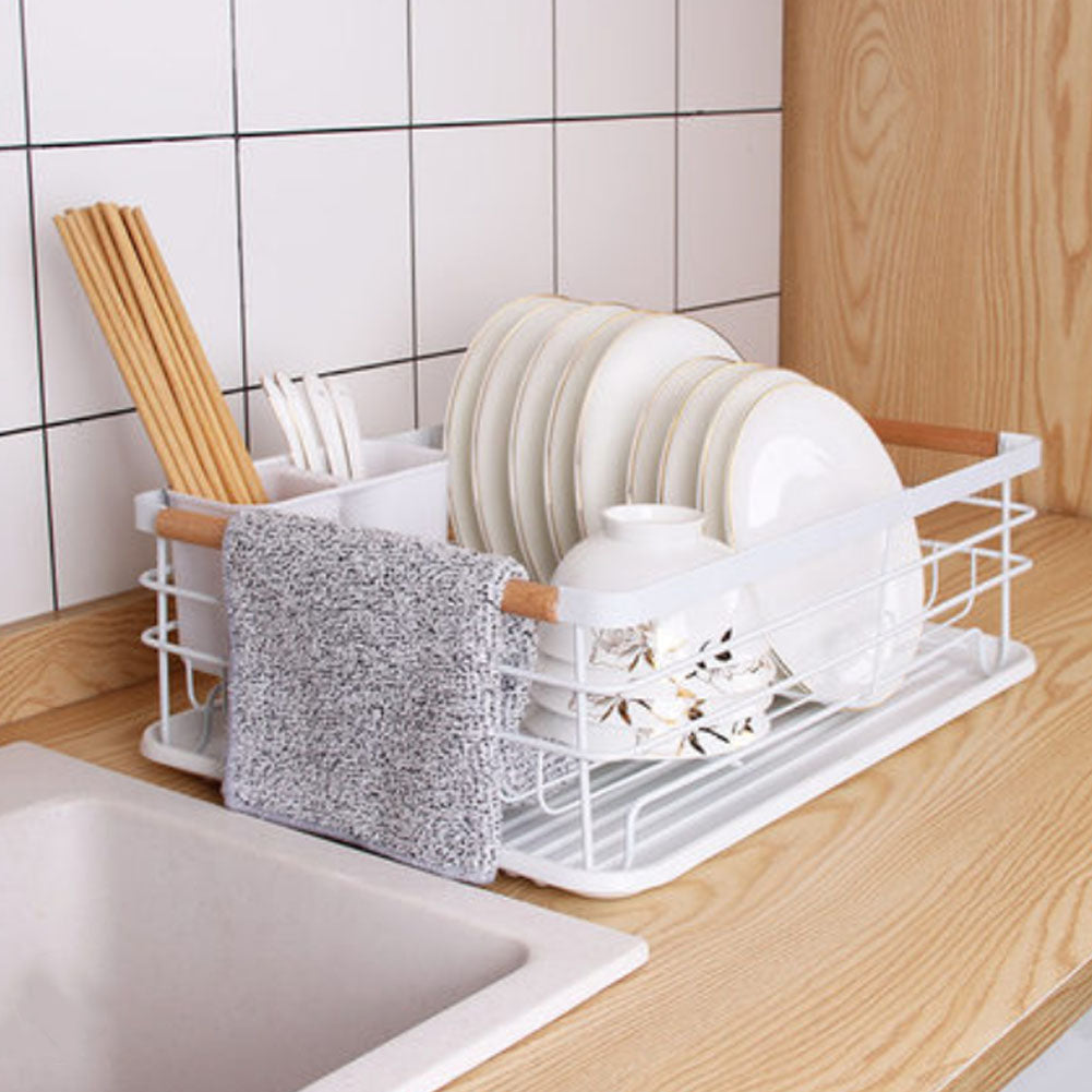 Kitchen Dish Drying Rack Iron Iron Dish Drainer | White