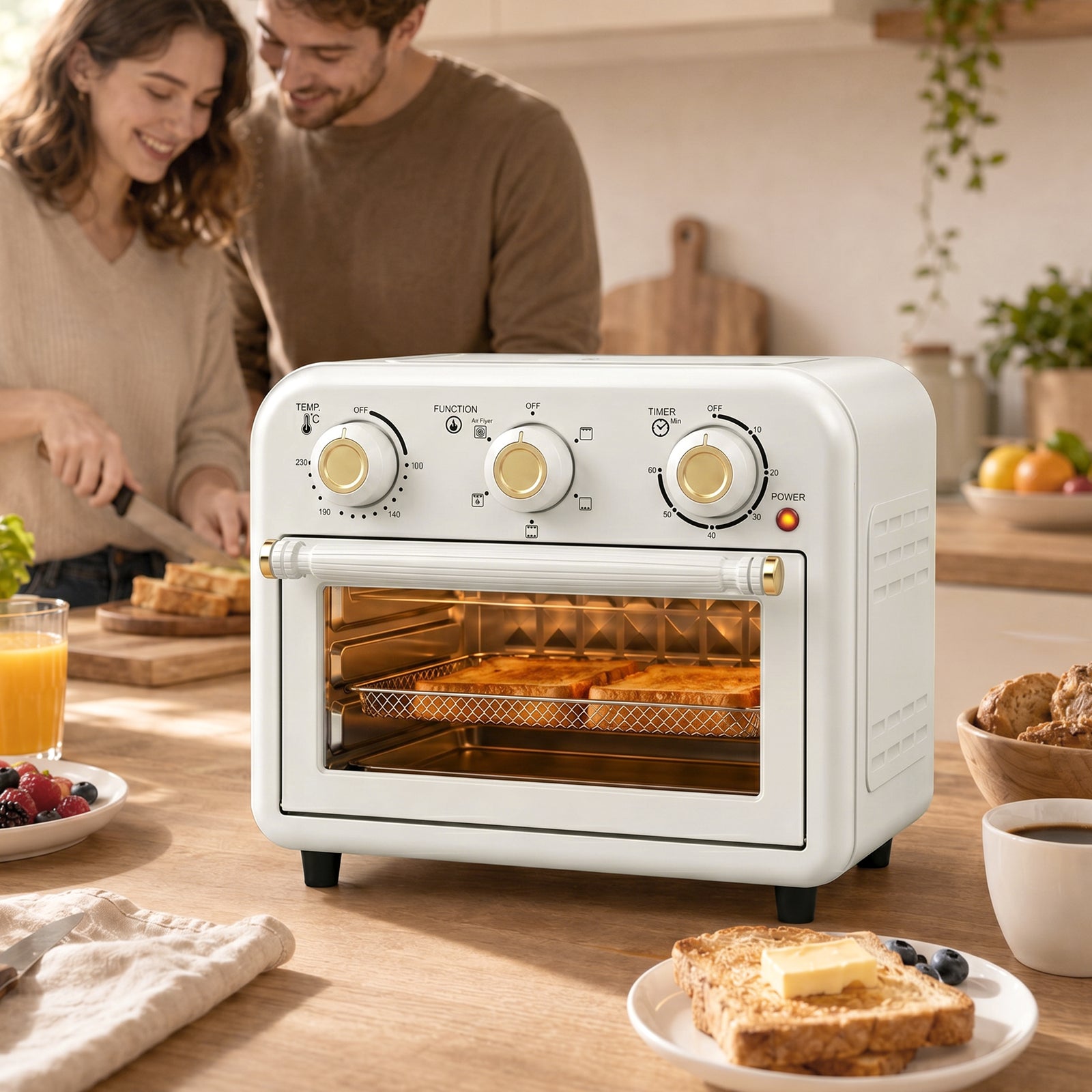 Air Fryer Oven, Convection Oven, 12 L | Cream