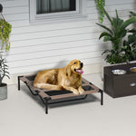 Pawhut Elevated Dog Bed Cooling Raised Pet Cot For Indoor Outdoor Use, Xx Large | Brown