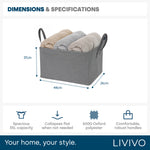 Collapsible Laundry Bags 2 Pack 35l Fabric Storage Baskets With Handles | Grey