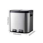 30l Stainless Steel Step Open Trash Can With Dual Pedals