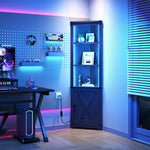 Corner Wine Storage Cabinet With Led Lighting & Remote Control